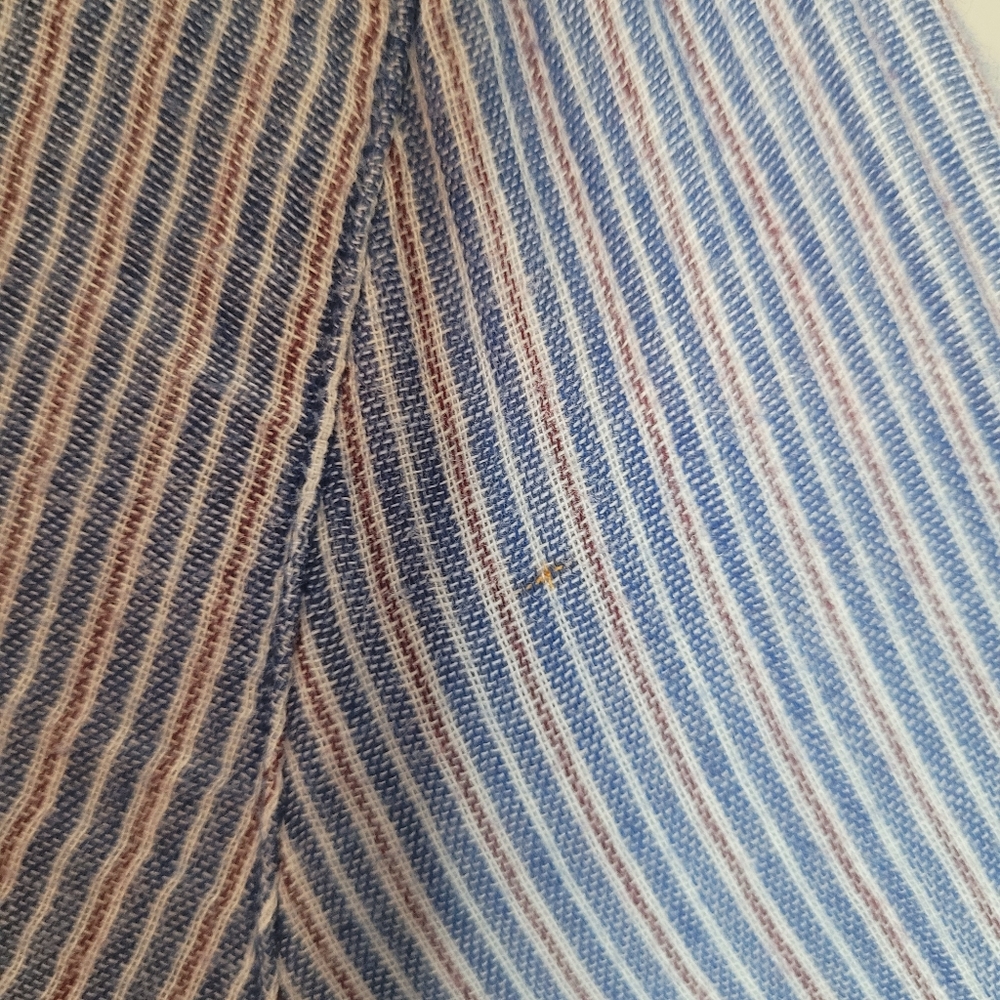 Caslon Blue Striped Cotton Popover Tunic Shirt - Picture 6 of 10